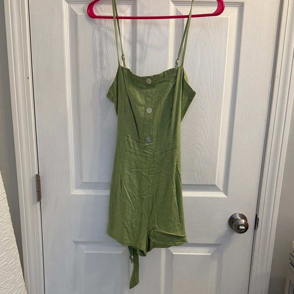 Green Sleeveless Romper